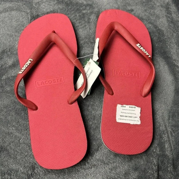 Lacoste Men's Nosara Flip Flop Red - Picture 11 of 14